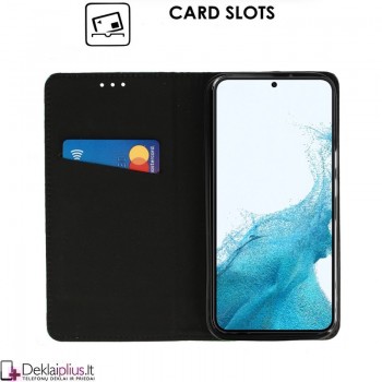 Telone atverčiamas gėlėtas dėklas - juodas su žaliu (Samsung S22 Plus) Telone atverčiamas gėlėtas dėklas - juodas su žaliu (Samsung S22 Plus)